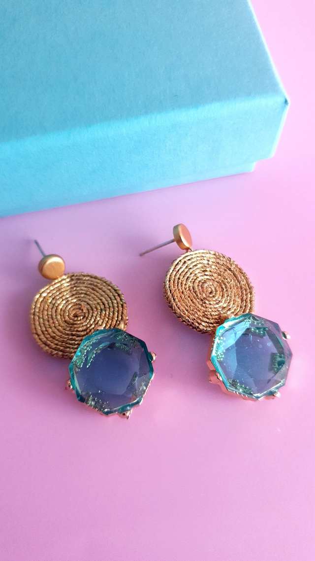 Boucles d'oreilles Tourbillons turquoise