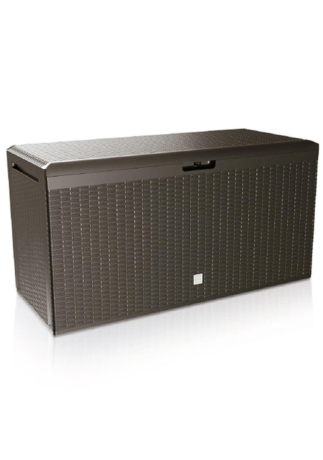 Prosperplast Auflagenbox 290 L – Rattanoptik, Braun
