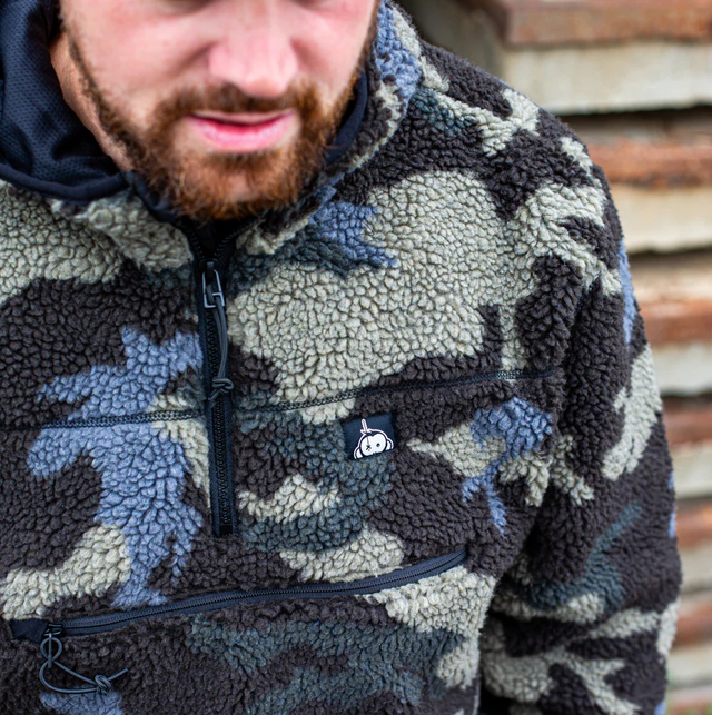 Monkey Climber Halfawrap Sherpa Pullover Jacket Aqua Camou