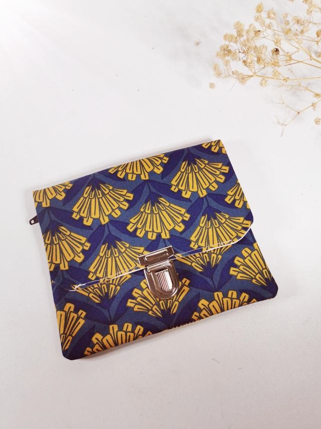 Portefeuille bleu/ocre