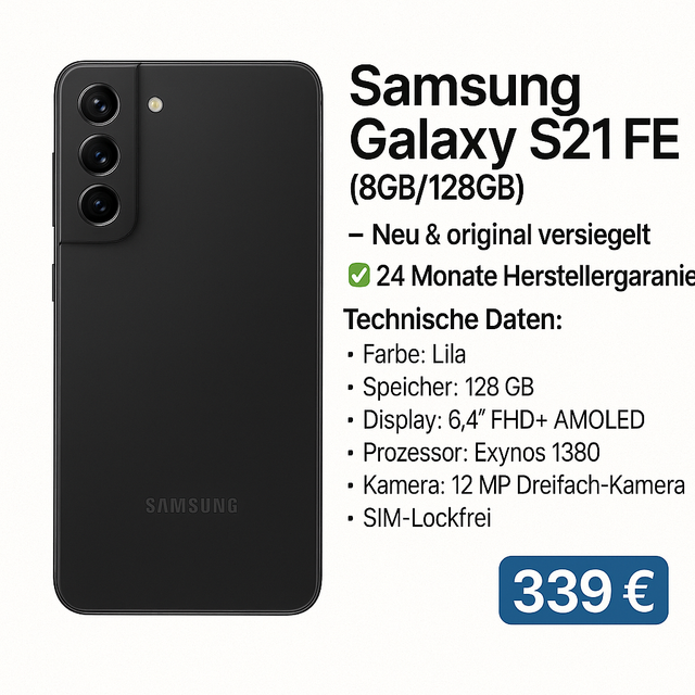 Samsung Galaxy S21 FE (8GB/128GB) – Phantom Black