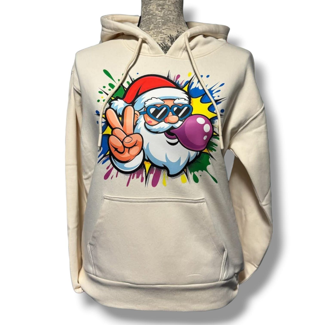 Pull "pas si moche de noël" modèle père noël chewing-gum 