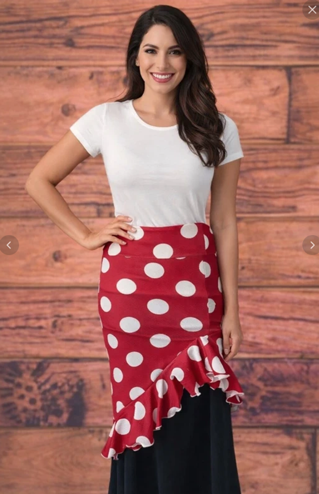 355 Taille L Surjupe gros pois Flamenco Bohèeme 