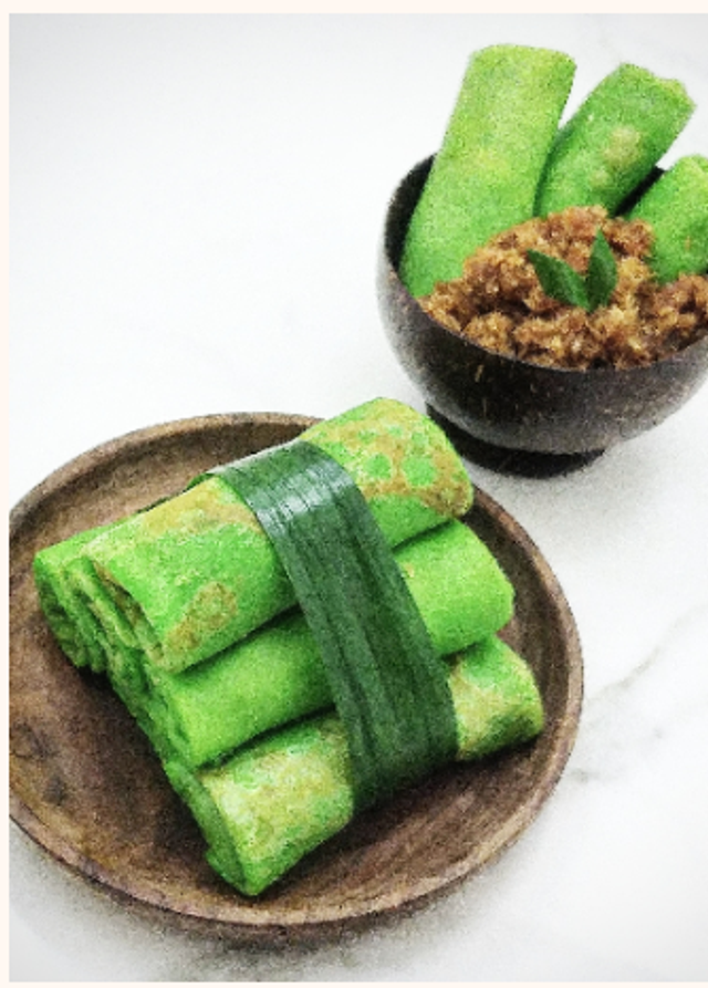 Crêpe roulée aux noix de coco