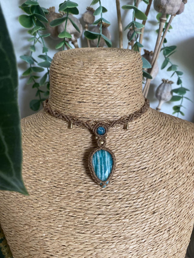 Collier UNIQUE - AMAZONITE et APATITE 
