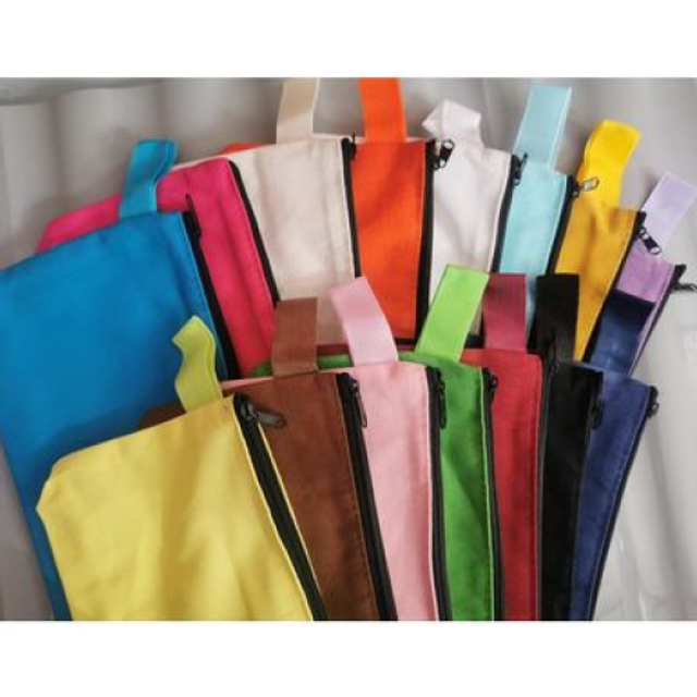 Personalised Coloured Canvas Make Up Bag / Pencil Case / Toiletries Travel Bag