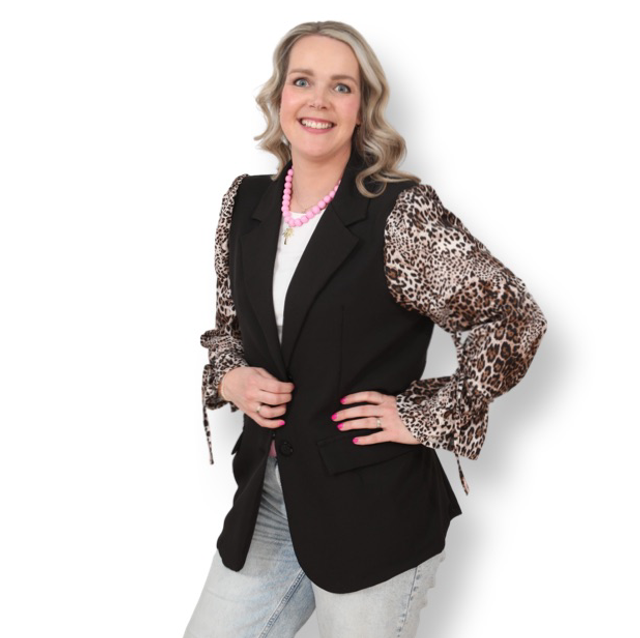 Trend Blazer zwart/panter - one size 