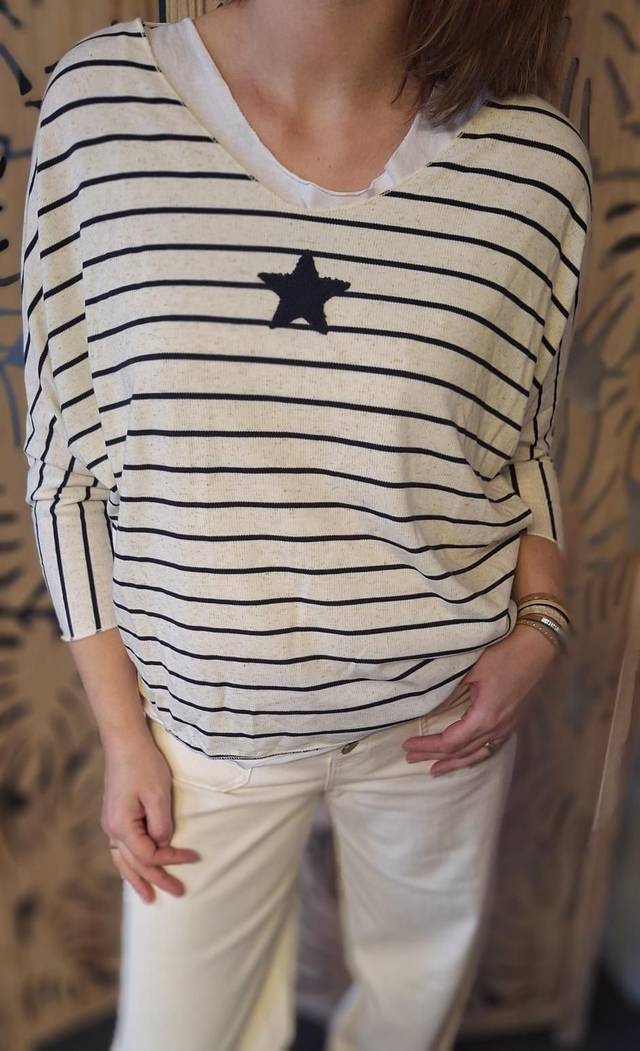 marinière étoile bleu