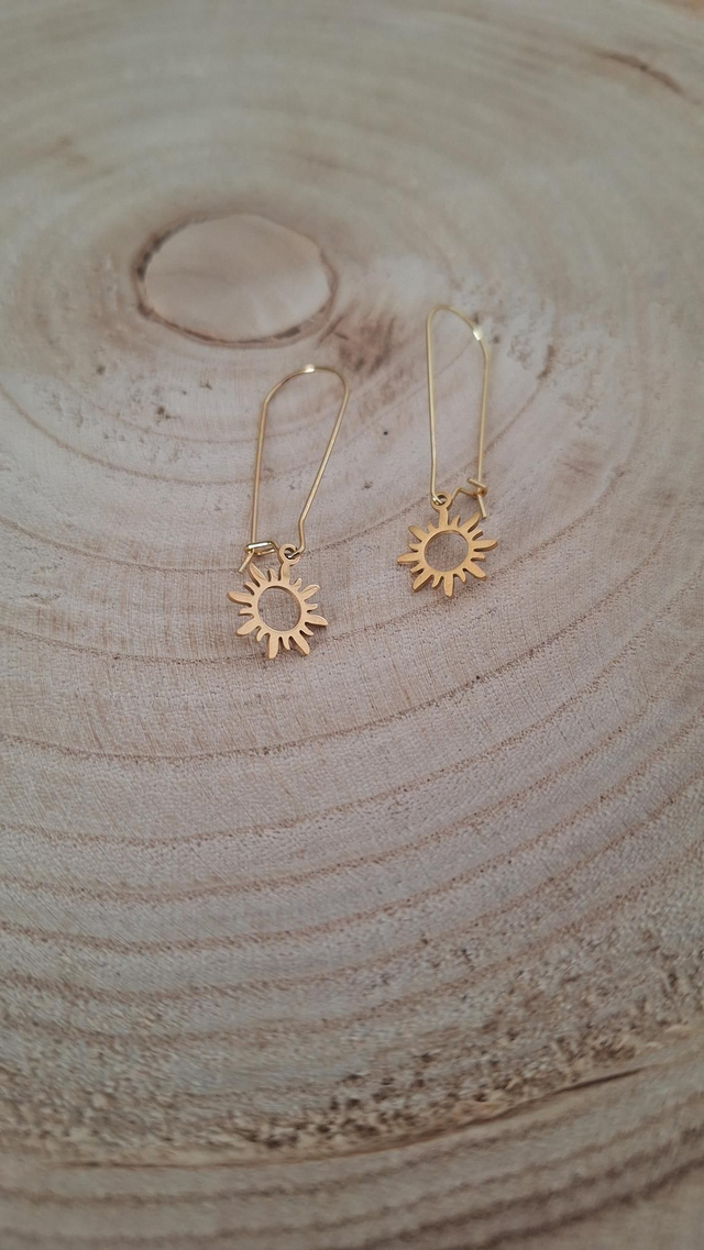 Boucles D&#039;oreilles &quot;Rayon de Soleil&quot; Doré