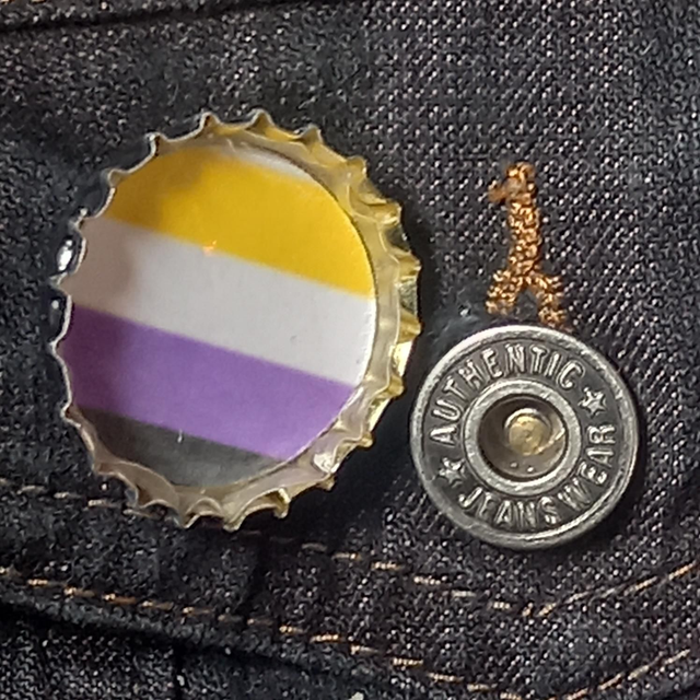Non-binary Bottle Cap Pin 