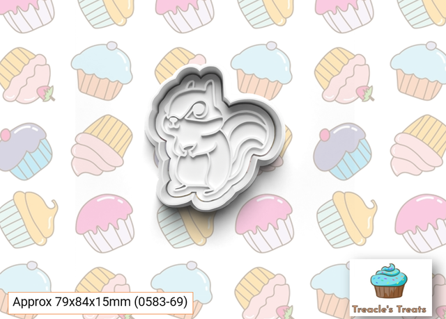 Squirrel Fondant/cookie stamp with cutter 