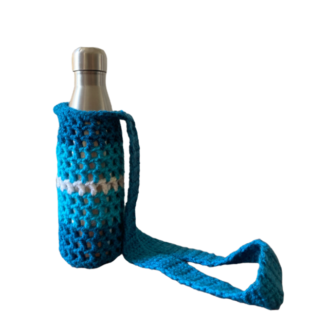 Porte gourde double bleu 