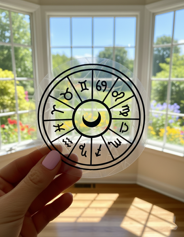 Attrape soleil sticker de fenêtre Roue du Zodiaque 