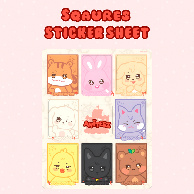 ANITEEZ Squares Sticker Sheet