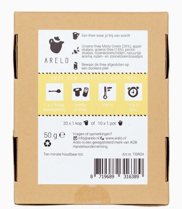 Thé Happy - Thé vert aux morceaux de pêche, écorces d’églantier, pétales de rose et de tournesol