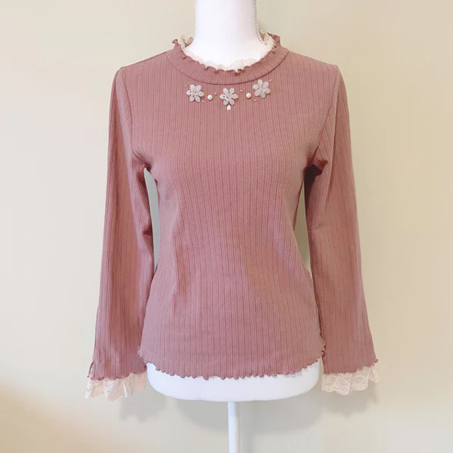 Axes Femme Vintage Dollcore Lace Top