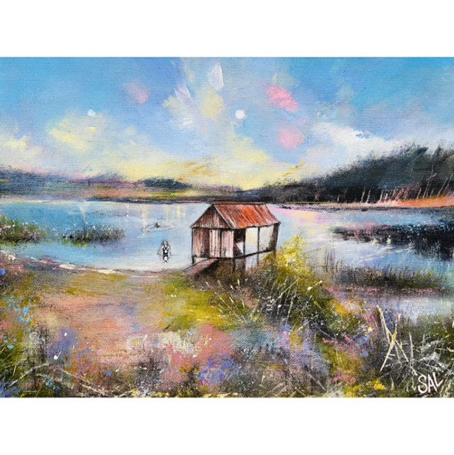 Print- Lindean Loch-Taking the Plunge