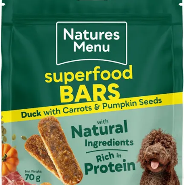 Super food bars, duck With carrot and pumpkin seeds 70g e