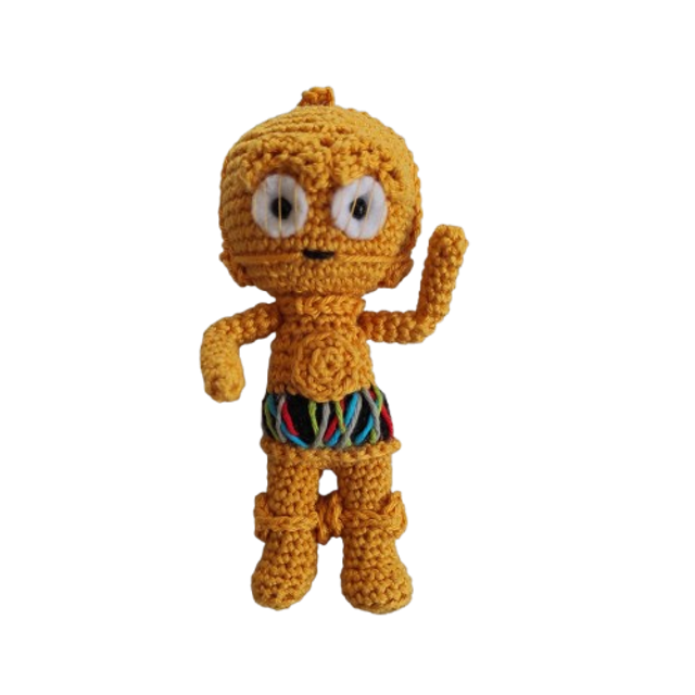 Mini Peluche C-3PO – Amigurumi Fait Main ✨