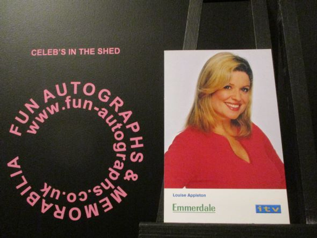 Emily Symons (Louise Appleton) Original Emmerdale Blue &amp; Yellow Itv Logo Cast Card