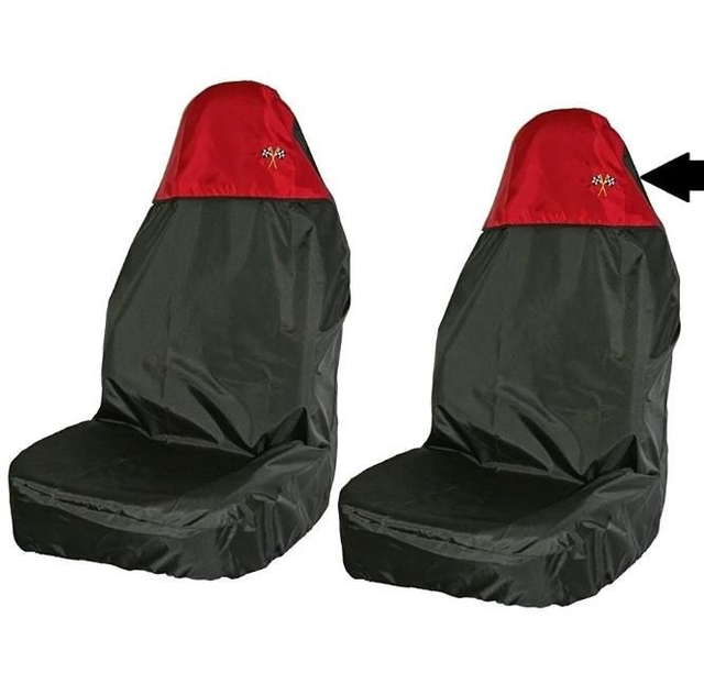 RED AND BLACK UNIVERSAL WATERPROOF SEAT COVERS