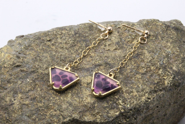 Boucles d&#039;oreilles pendantes améthyste - JELANI