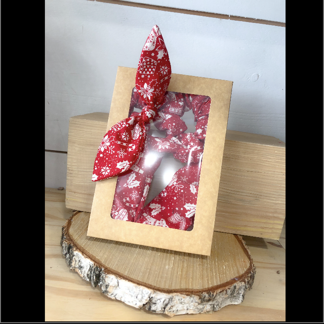 Coffret Foulchie et Chouchou Noeud imprimé Noël 