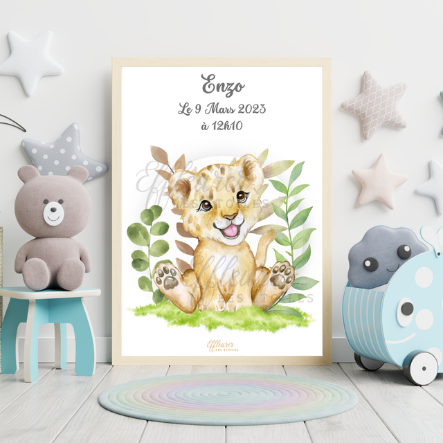 Affiche Bébé - Lionceau