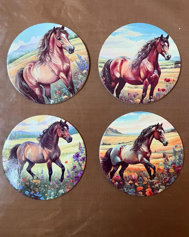 onderzetters paard 4 stuks