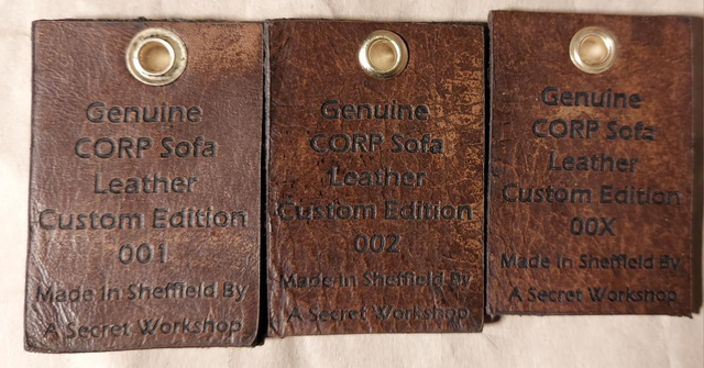 *CUSTOM CORP Sofa Leather Keyring 30 characters max