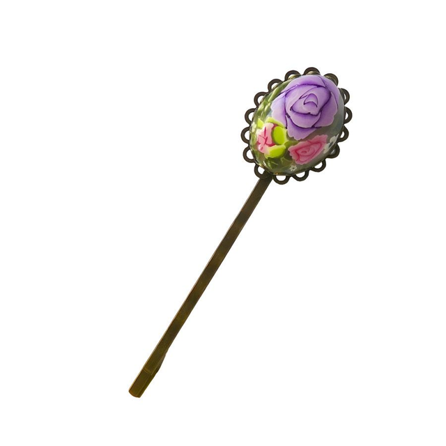 Epingle rétro à cheveux rose mauve