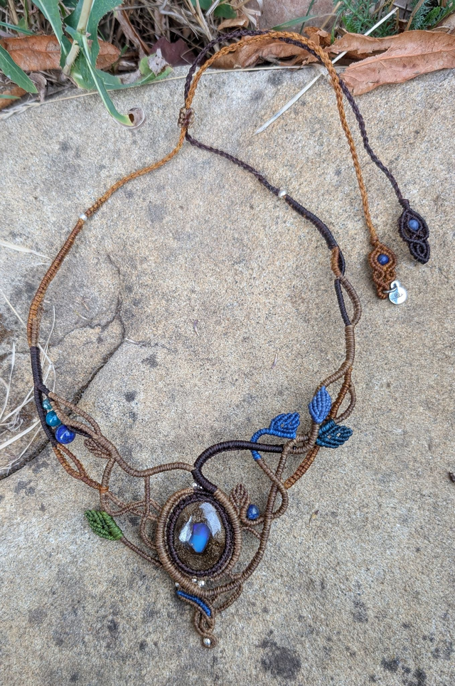 Collier avec Opale Boulder d'Australie