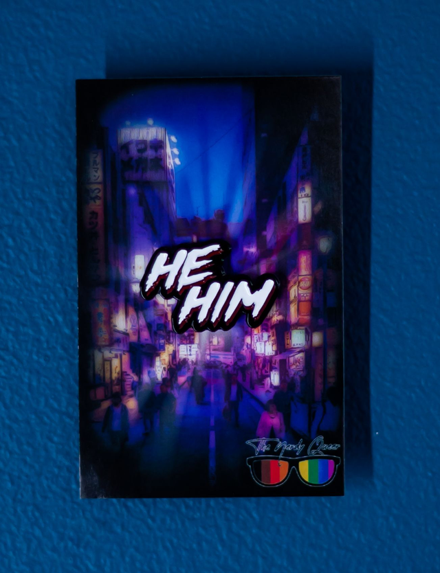John Carpenter's "They Live" Inspired He/Him Pronoun Pin Badge