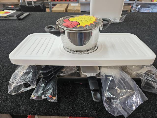 GOURMETmaxx Raclette & Fondue-Set 38-teilig – 2in1 Genussgerät mit Keramik-Antihaftbeschichtung, 1600 Watt