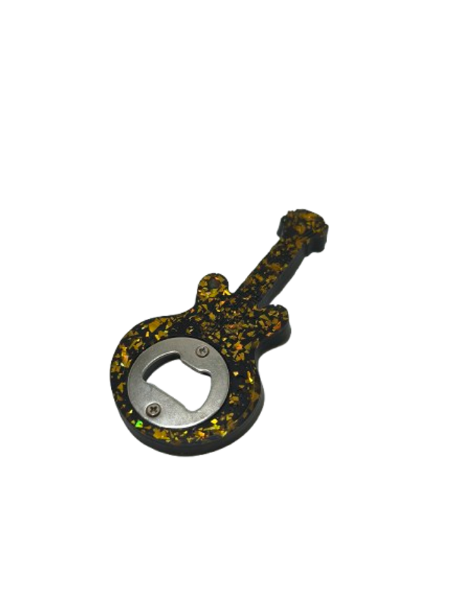 Décapsuleur guitare noir a paillette 
