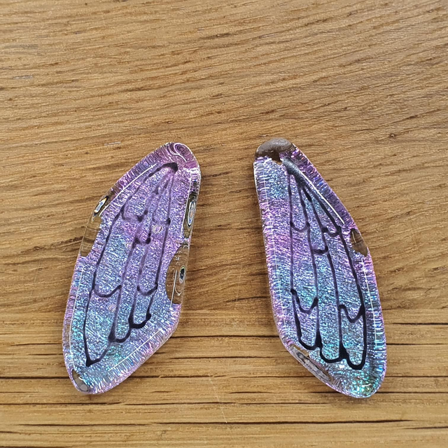 Fairy wings rainbow stud earrings