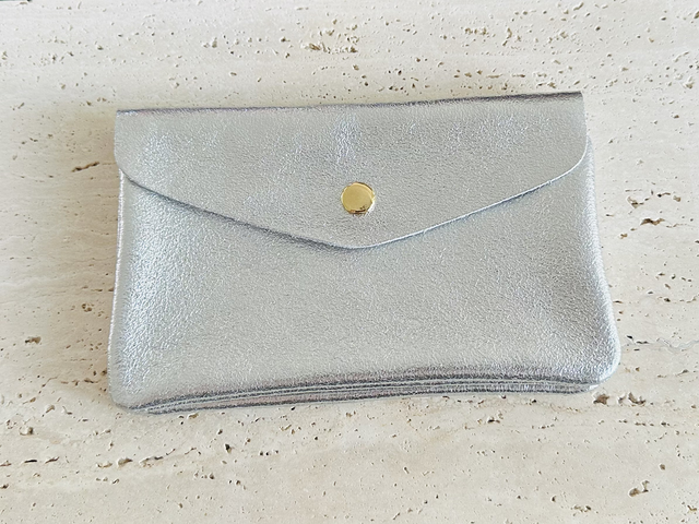 Portemonnee zilver glitter groot