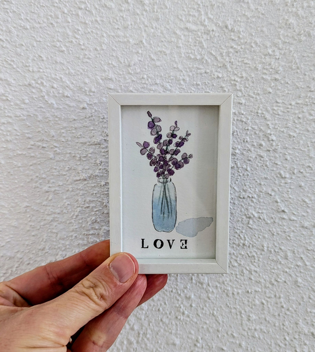 Mini cadre bois - Illustration Aquarelle - Anaé