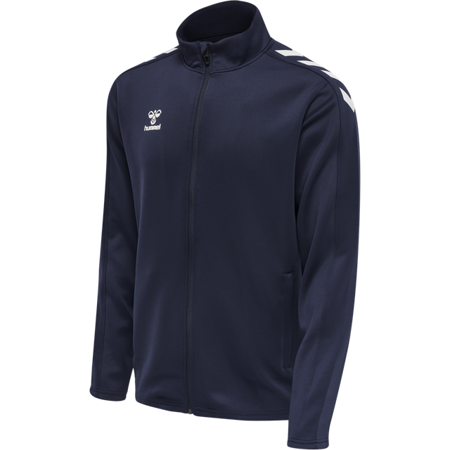 hmlCORE XK POLY ZIP SWEAT KIDS Marine - KIF Logo på brystet og KUNDBY IF tryk på ryggen