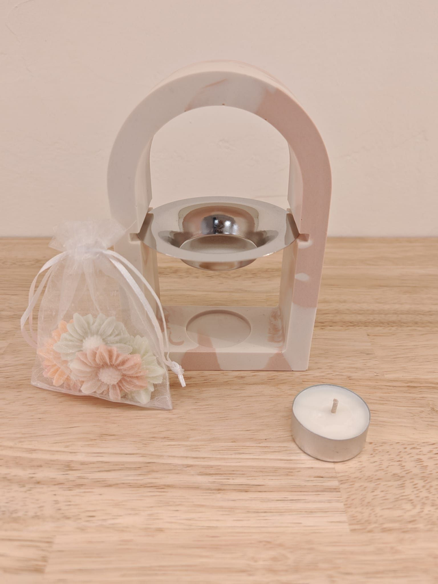 Diffuseur Archie marbré rose &amp; blanc