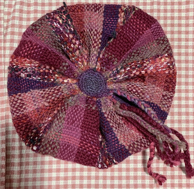 Handwoven Berries and Cherries Beret