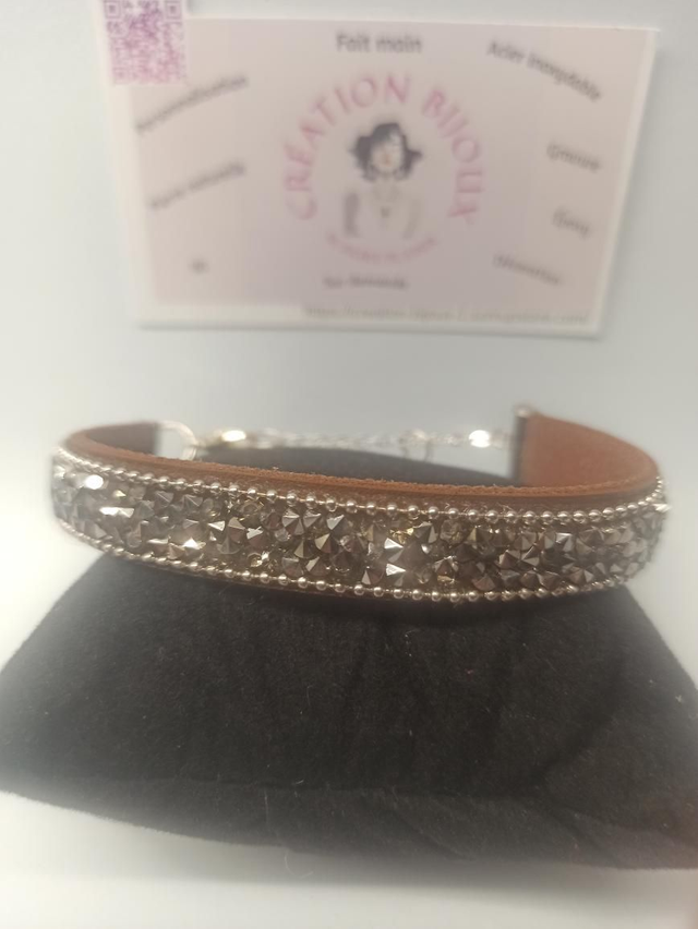 Bracelet similicuir avec strass