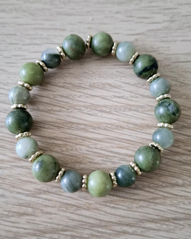 Green Jade beaded bracelet 