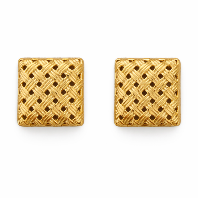 Pendientes acero dorado 