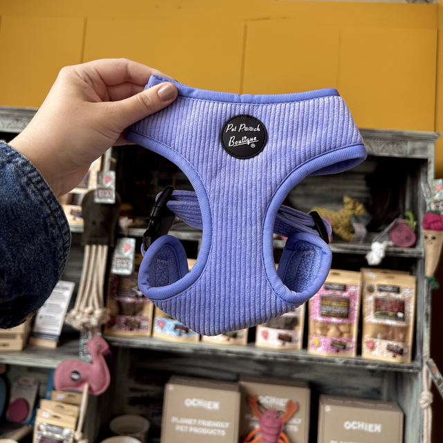 Pet Pooch Boutique Pastel Purple Cord Dog Harness - Small