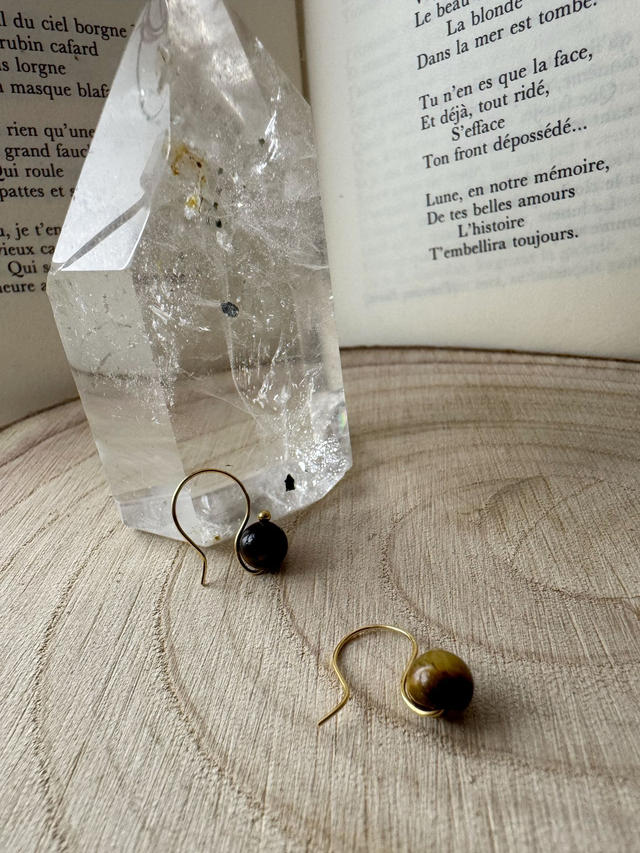 Boucles d'oreilles "Essentielle" - Oeil de tigre