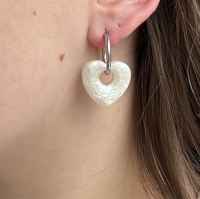 Pampilles interchangeables cœur blanc 