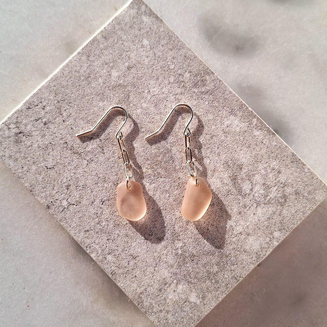 Bocca Rose - boucles d'oreilles de plage en argent (courtes)