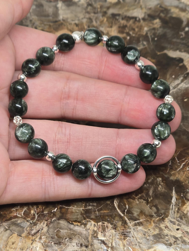 Bracelet Séraphinite 0,8 cm 