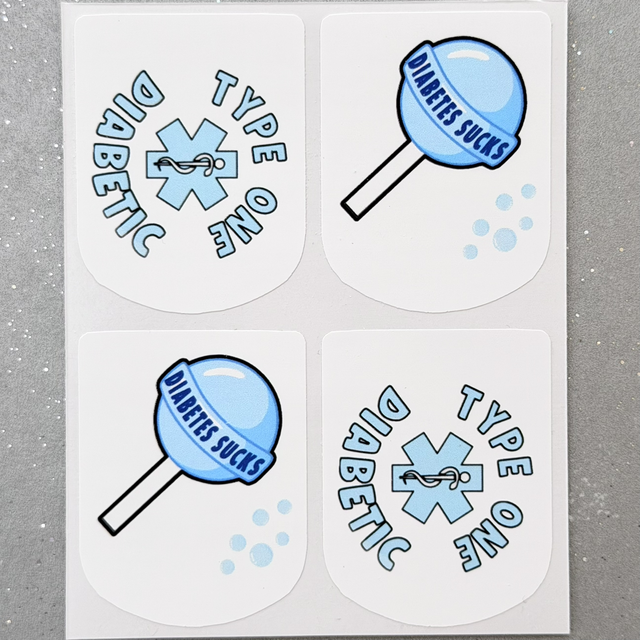 Diabetes Sucks Blue Lollipop (set of 4)